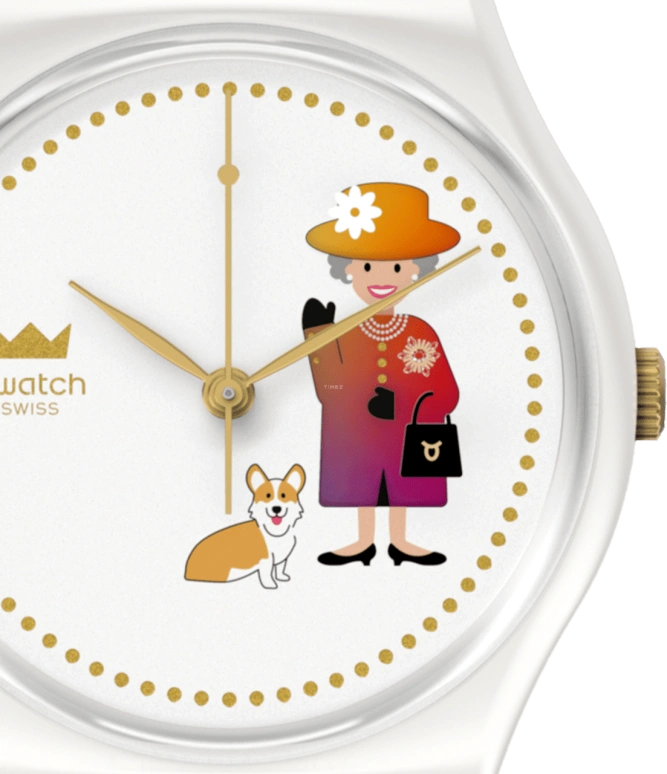 Swatch,Other 34mm,34mm,Plastic,White,Sapphire,Crystal Glass,GZ711