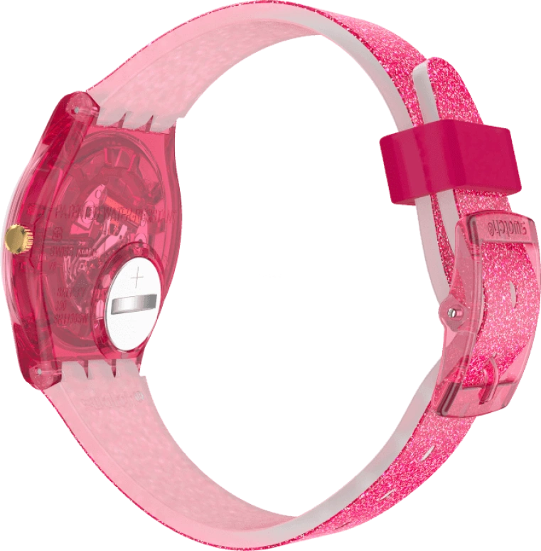Swatch,Originals 34mm,34mm,Plastic,Pink,Sapphire,Crystal Glass,GP169