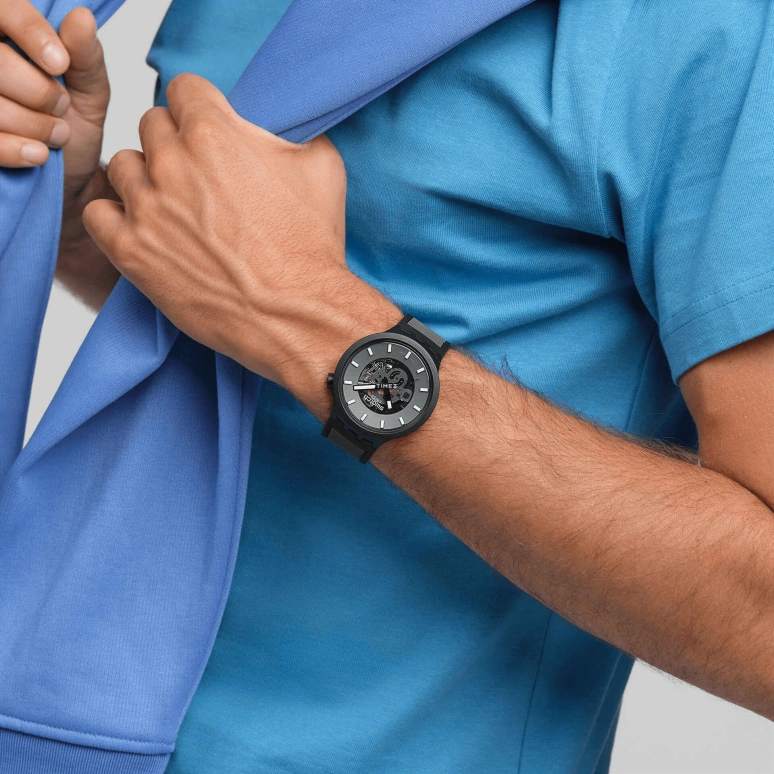 Swatch,THE BOLD 47mm,47mm,Bio-sourced,Grey,Skeleton,Quartz,Sapphire,Round,SB05B113