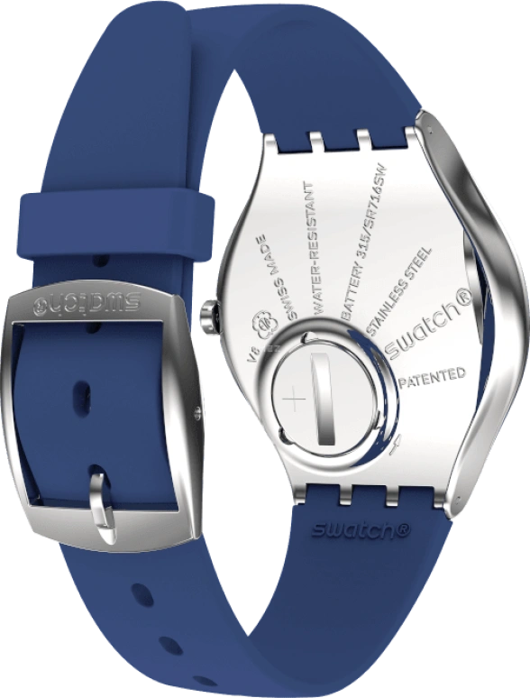 Swatch,SKIN 38mm,38mm,Blue,Sapphire,Crystal Glass,SYXS132