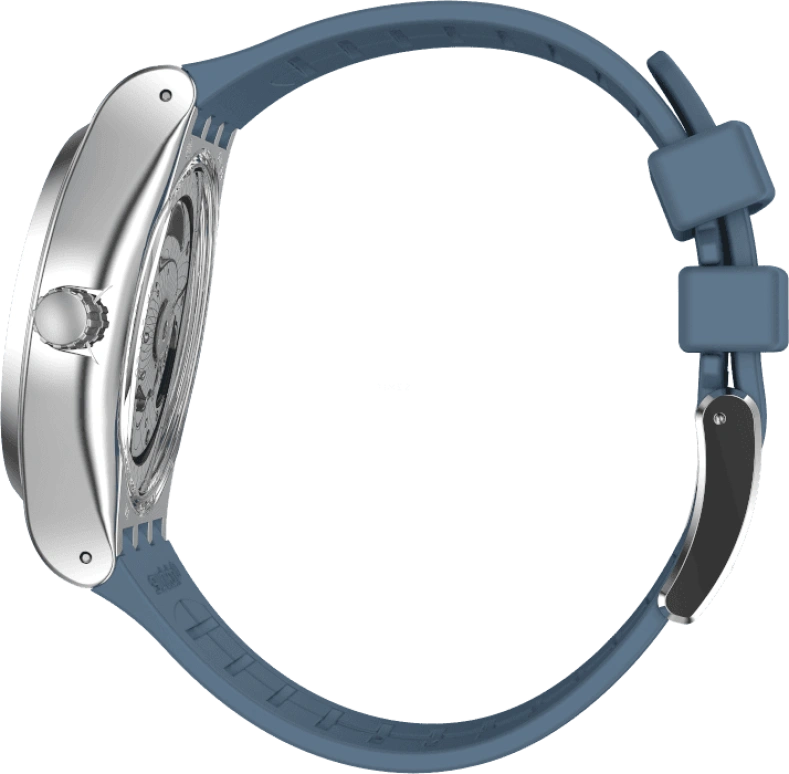 Swatch,IRONY 42mm,42mm,Stainless Steel,Blue,Open,YIS430