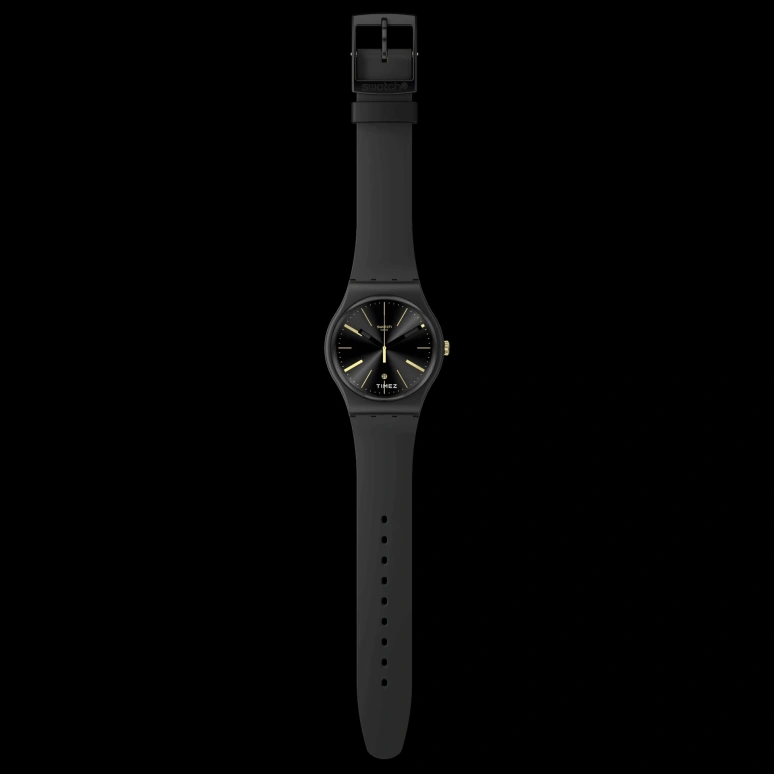 Swatch,Originals 41mm,41mm,Bio-sourced,Black,Quartz,Day,Round,SO29B403
