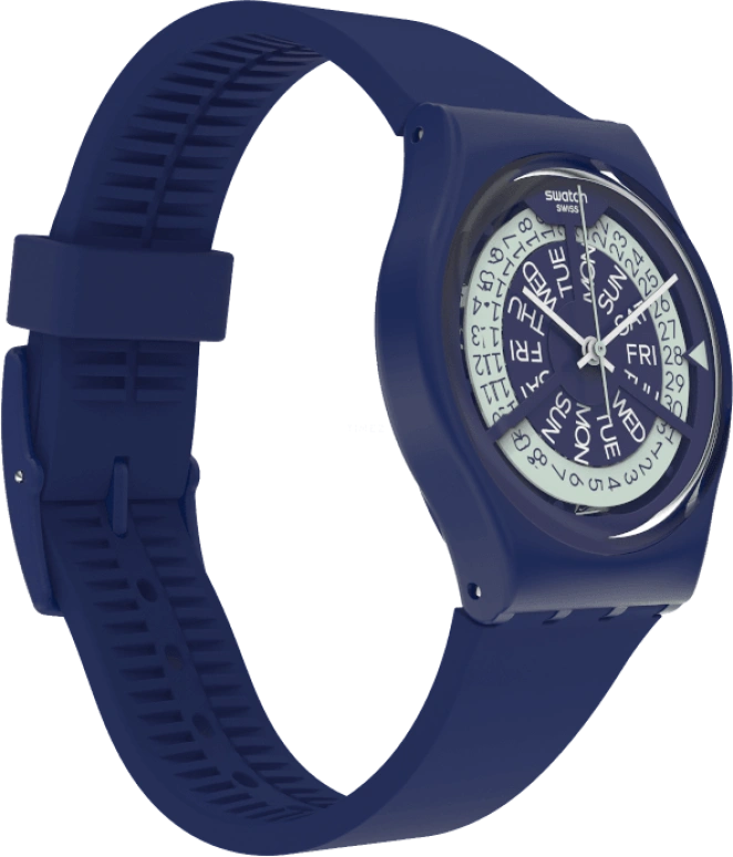 Swatch,Originals 34mm,34mm,Plastic,Blue,Sapphire,Crystal Glass,Closed,GN727