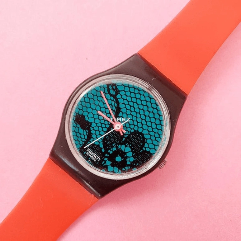 Swatch,Other 25mm,25mm,Plastic,Green,Quartz,Sapphire,Glass,Tonneau,LB108