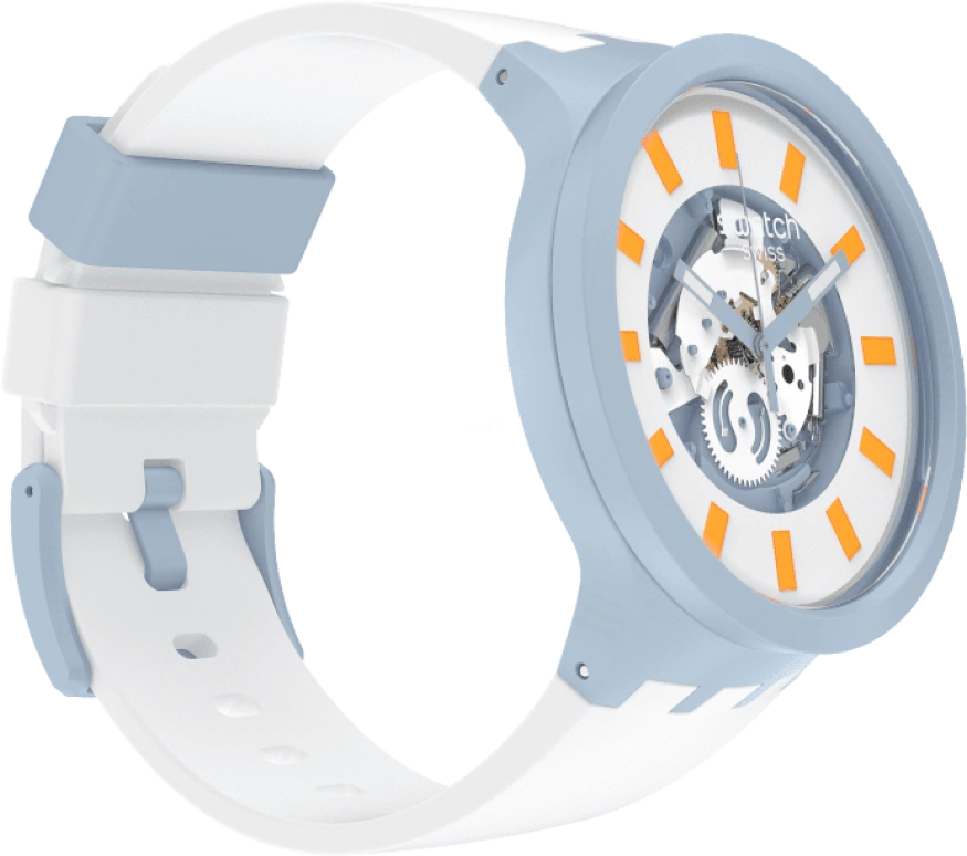 Swatch,THE BOLD 47mm,47mm,Bioceramic,Ceramic,White,SB03N101