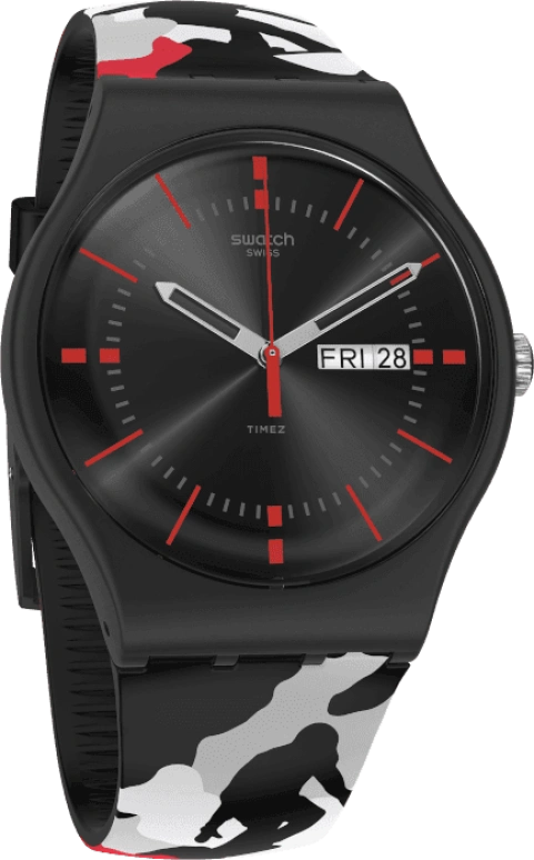 Swatch,Originals 41mm,41mm,Plastic,Black,SUOB714C