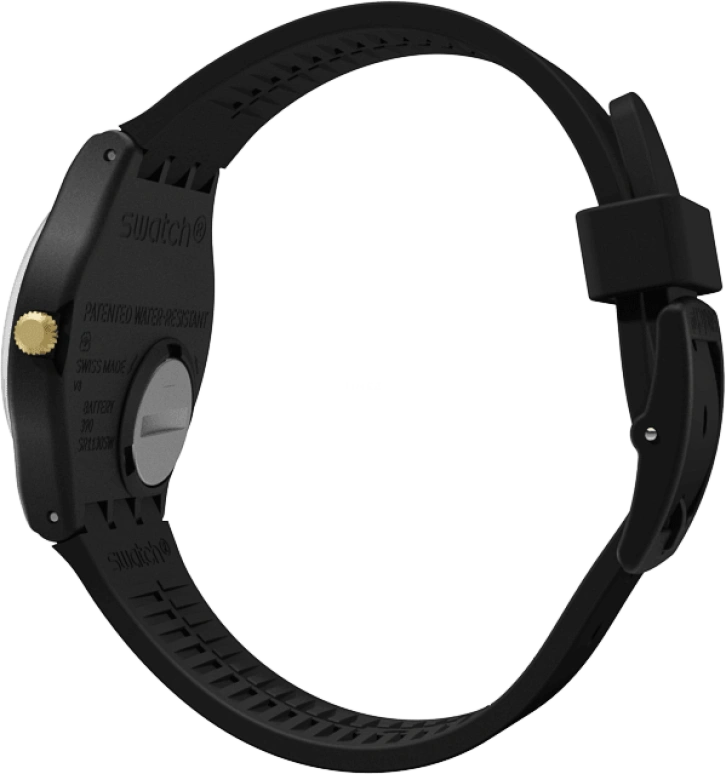 Swatch,Originals 34mm,34mm,Plastic,Black,Quartz,Round,GB274
