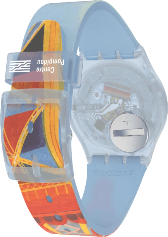 Swatch,Originals 34mm,34mm,Plastic,Blue,Quartz,Sapphire,Crystal Glass,Round,GZ357