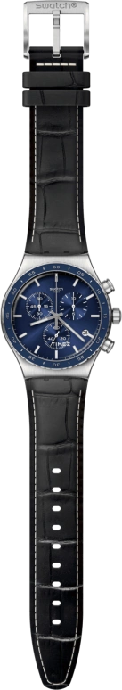 Swatch,Other 43mm,43mm,Stainless Steel,Blue,Quartz,Chronograph,Day,YVS496