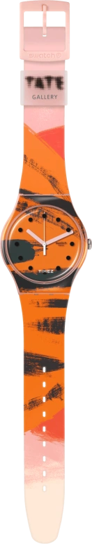 Swatch,Originals 41mm,41mm,Plastic,Orange,Black,Quartz,Round,Transparent,SUOZ362