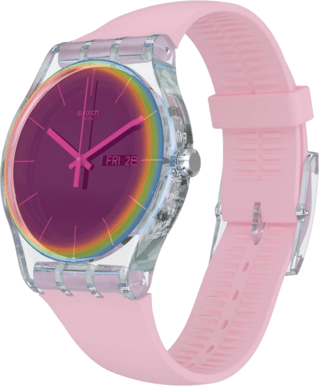 Swatch,Originals 41mm,41mm,Plastic,Pink Red,Red,SUOK710
