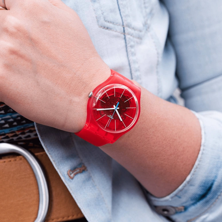 Swatch,Originals 41mm,41mm,Plastic,Red,SUOO105