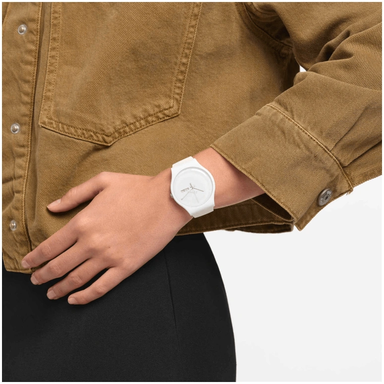 Swatch,Originals 41mm,41mm,Bio-sourced,White,Quartz,Date,Day,SO29W704,SO29W704-S14