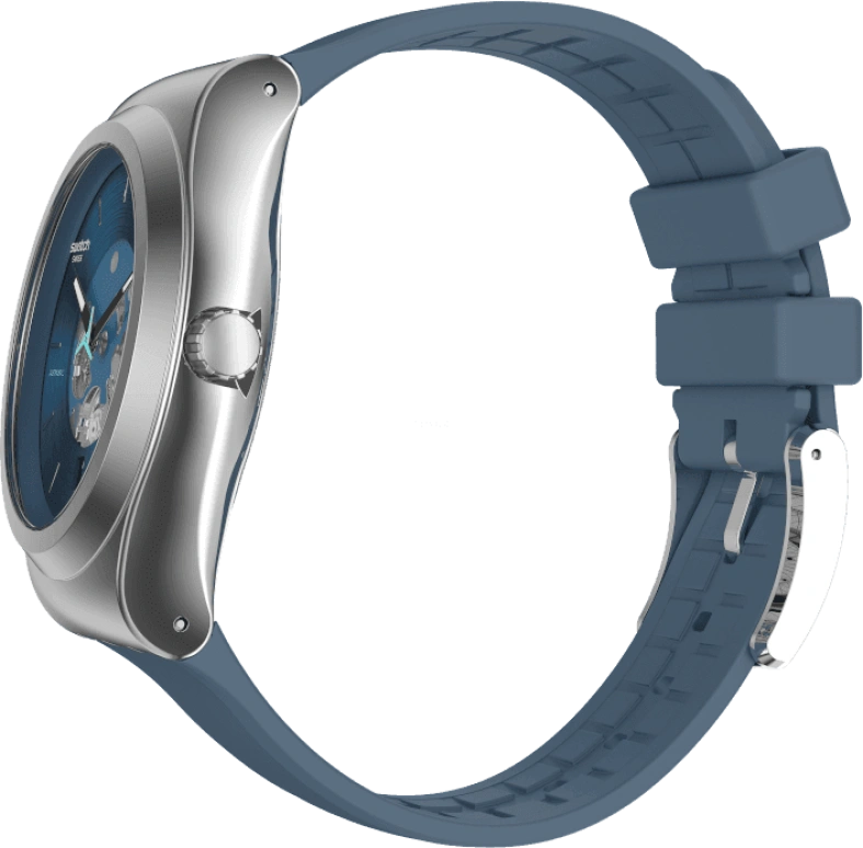 Swatch,IRONY 42mm,42mm,Stainless Steel,Blue,Open,YIS430