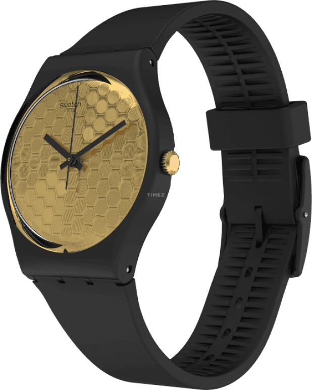 Swatch,Originals 34mm,34mm,Plastic,Gold,Sapphire,Crystal Glass,GB323