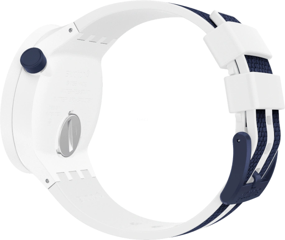 Swatch,THE BOLD 47mm,47mm,Plastic,White,Sapphire,Crystal Glass,Closed,SO27W102