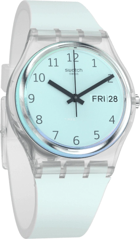 Swatch,Originals 34mm,34mm,Plastic,Blue,Pink,Sapphire,Crystal Glass,GE713