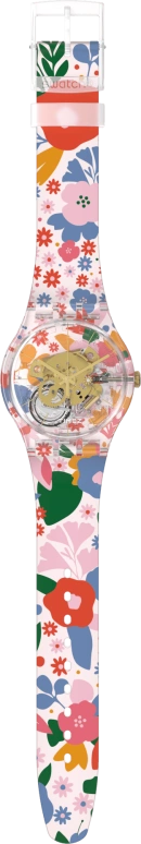 Swatch,Originals 41mm,41mm,Plastic,Multi-Color,Skeleton,Quartz,Sapphire,Crystal Glass,Round,SUOK147,SUOK147-020