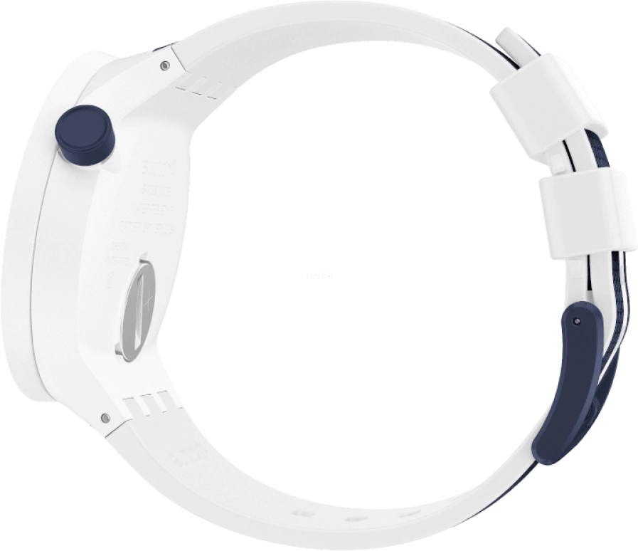 Swatch,THE BOLD 47mm,47mm,Plastic,White,Sapphire,Crystal Glass,Closed,SO27W102