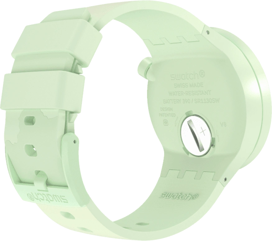 Swatch,THE BOLD 47mm,47mm,Bioceramic,Ceramic,Green,Quartz,Sapphire,Crystal Glass,Round,SB03G100