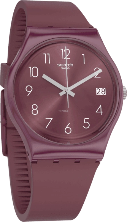 Swatch,Originals 34mm,34mm,Plastic,Purple Red,Closed,GR405