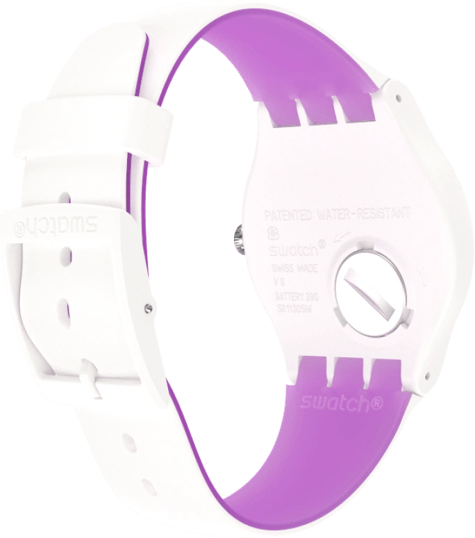 Swatch,Originals 41mm,41mm,Plastic,White,Sapphire,Crystal Glass,SUOW173