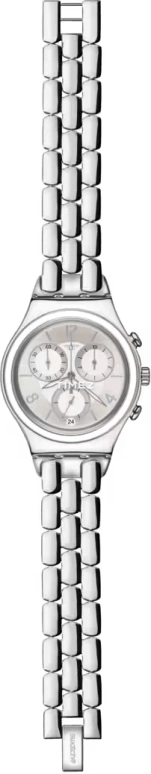Swatch,Other 39mm,39mm,Stainless Steel,Silver White,White,Quartz,Chronograph,Day,YCS539G