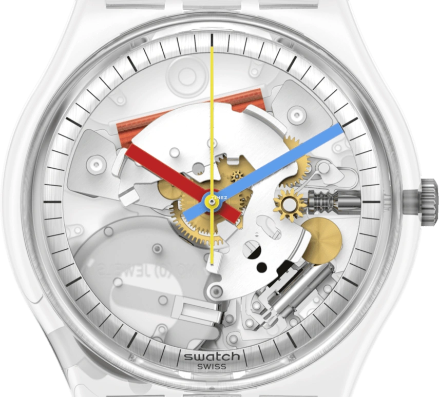 Swatch,Originals 34mm,34mm,Bio-sourced,Transparent,Quartz,Round,SO28K100,SO28K100-S06