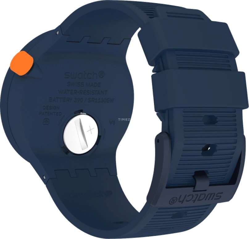 Swatch,THE BOLD 47mm,47mm,Plastic,Blue,Closed,SO27N110