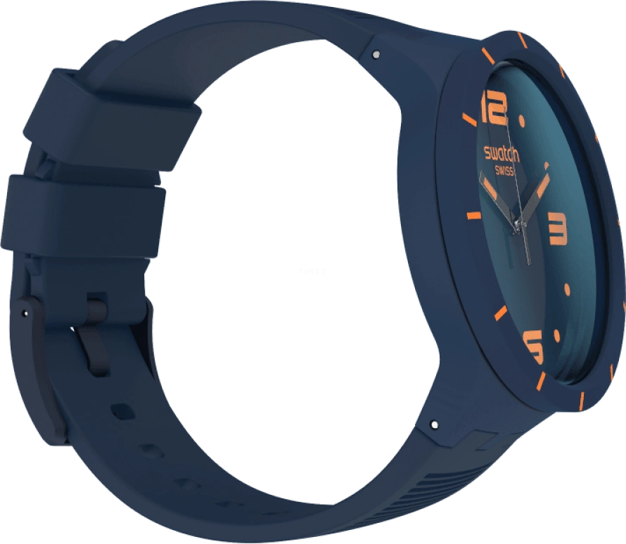 Swatch,THE BOLD 47mm,47mm,Plastic,Blue,Closed,SO27N110