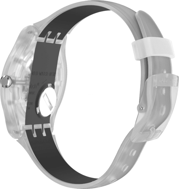 Swatch,Originals 41mm,41mm,Plastic,Skeleton,Quartz,Round,Transparent,SUOK157