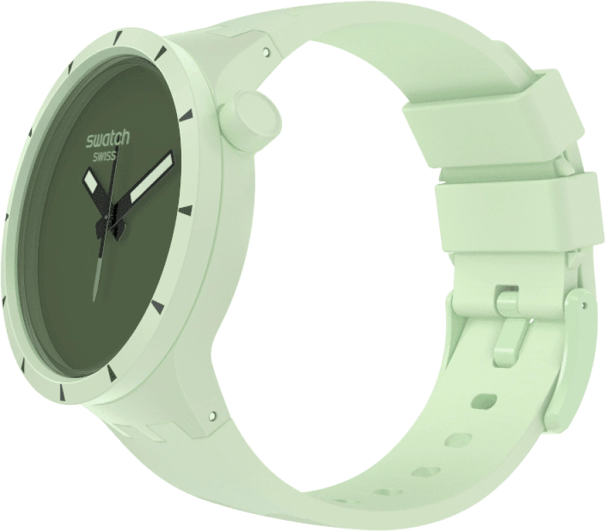 Swatch,THE BOLD 47mm,47mm,Bioceramic,Ceramic,Green,Quartz,Sapphire,Crystal Glass,Round,SB03G100