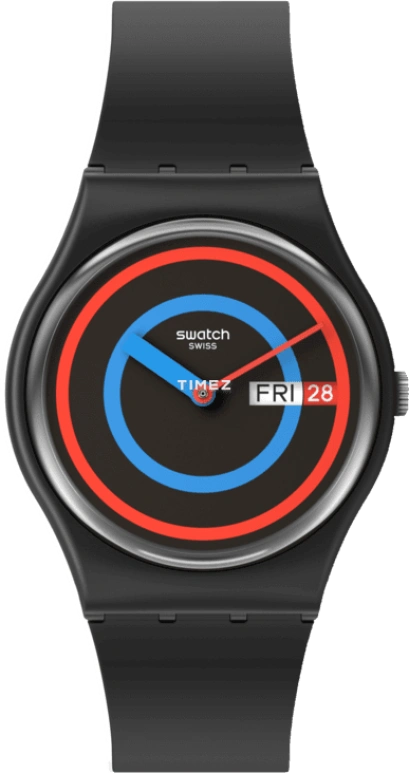 Swatch,Originals 34mm,34mm,Bio-sourced,Black,Quartz,Date,Day,SO28B706