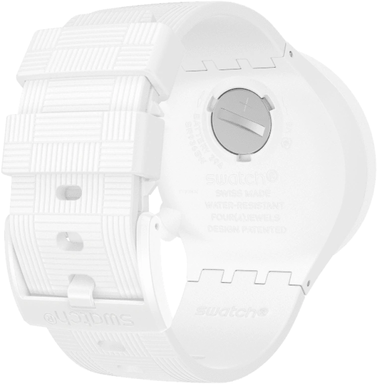 Swatch,THE BOLD 47mm,47mm,Plastic,White,Sapphire,Crystal Glass,SB02W400