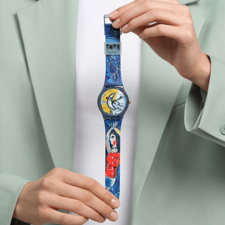 Swatch,Originals 41mm,41mm,Plastic,Yellow,White,Quartz,Round,Blue,SUOZ365