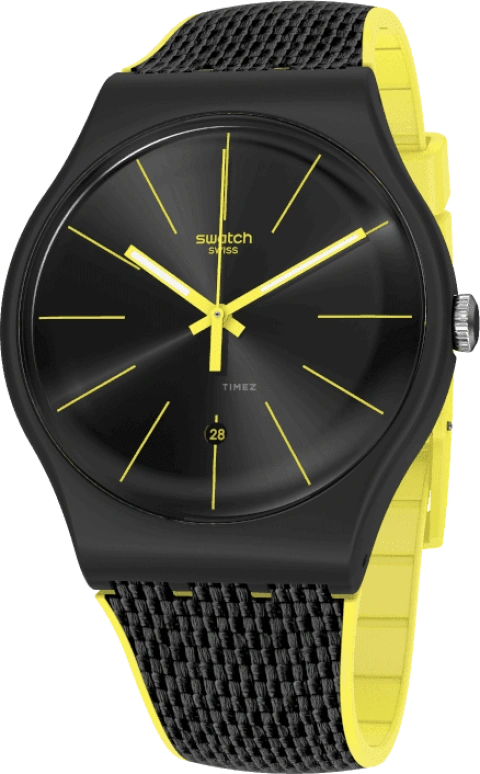 Swatch,Originals 41mm,41mm,Plastic,Black,SUOB406