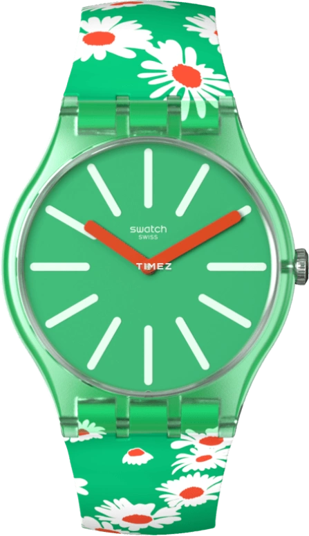 Swatch,Other 41mm,41mm,Bio-sourced,Green,Quartz,Sapphire,Crystal Glass,Round,SO29G104