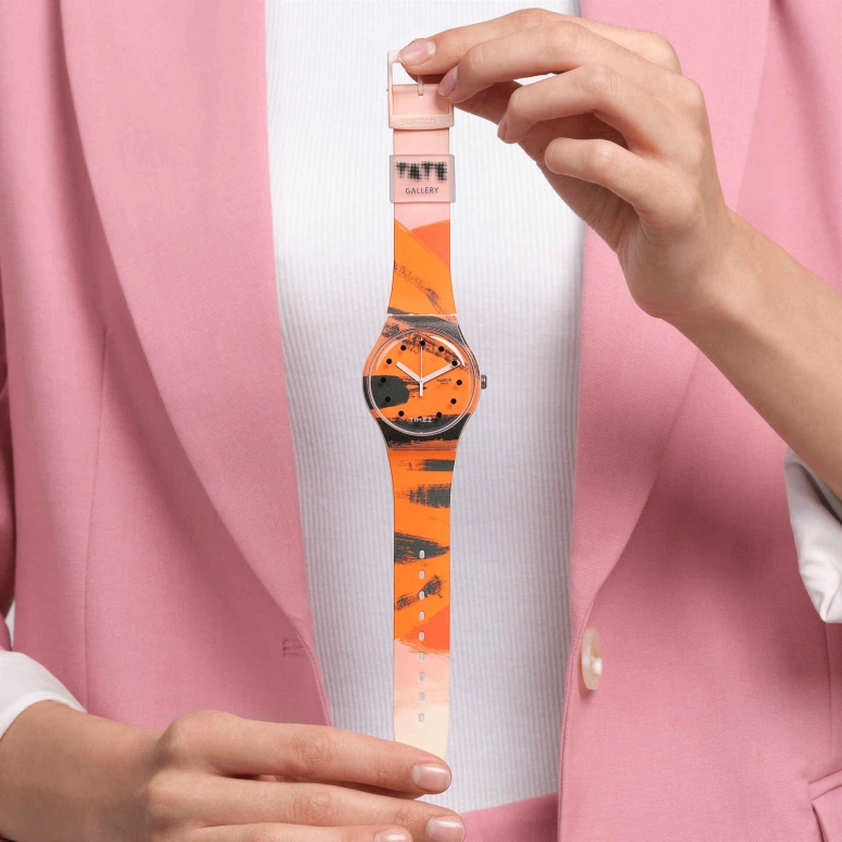 Swatch,Originals 41mm,41mm,Plastic,Orange,Black,Quartz,Round,Transparent,SUOZ362