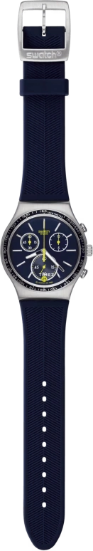 Swatch,Other 40mm,40mm,Stainless Steel,Black,Quartz,Chronograph,Day,YCS538