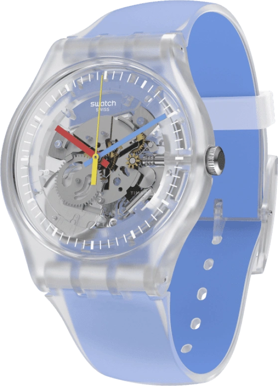Swatch,Originals 41mm,41mm,Plastic,Skeleton,Quartz,Round,Transparent,SUOK156