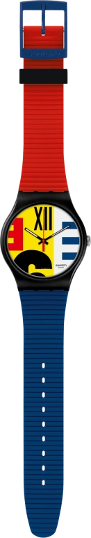 Swatch,Originals 41mm,41mm,Plastic,Multi-Color,Quartz,Round,Black,SUOB171