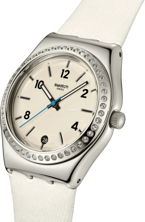 Swatch,IRONY 33mm,33mm,Stainless Steel,White,Quartz,Day,Round,YLS471