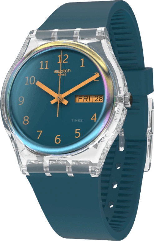 Swatch,Originals 34x39.20mm,34x39.20mm,Plastic,Coffee,Cyan,GE721