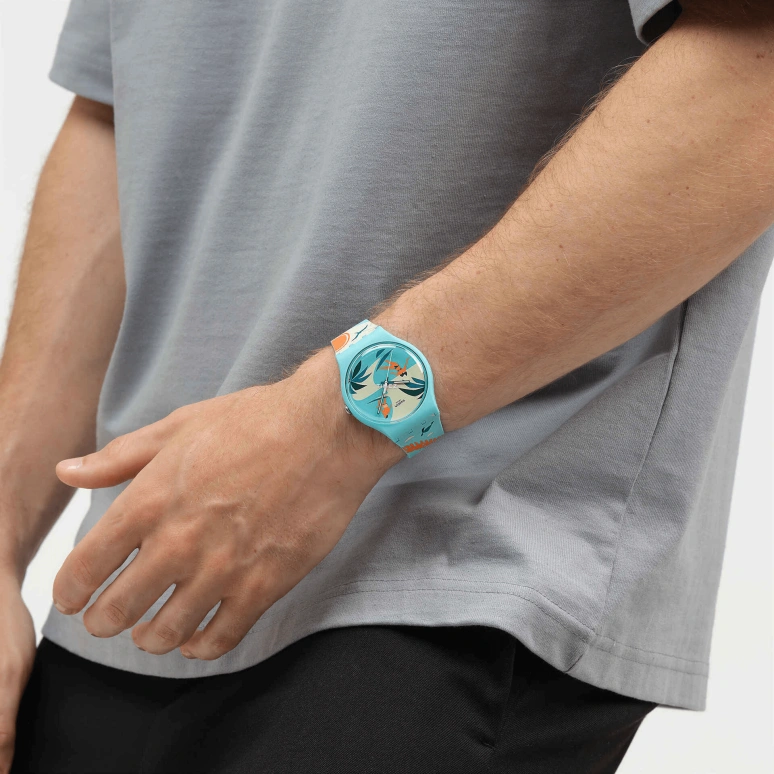 Swatch,Originals 41mm,41mm,Bio-sourced,Multi-Color,Quartz,Bio-sourced,Glass,Round,SO29Z705