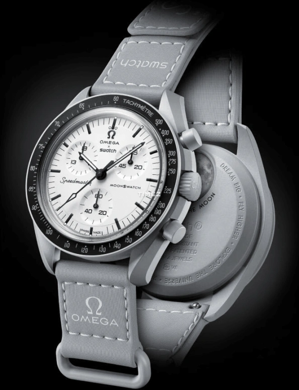 Swatch,MoonSwatch 42mm,42mm,Bioceramic,White,Quartz,Chronograph,Bio-sourced,Glass,SO33M106