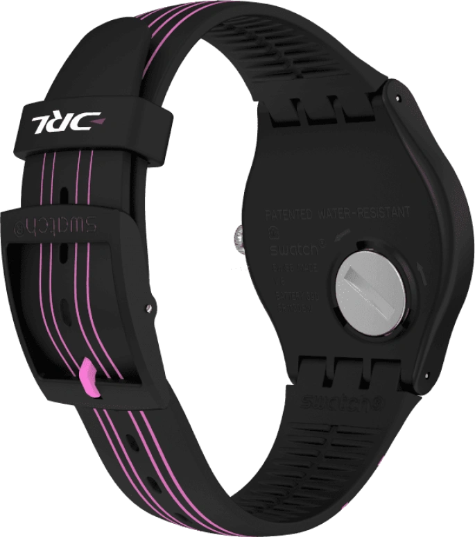 Swatch,Originals 41mm,41mm,Plastic,Black,Pink,Sapphire,Crystal Glass,SUOB146C