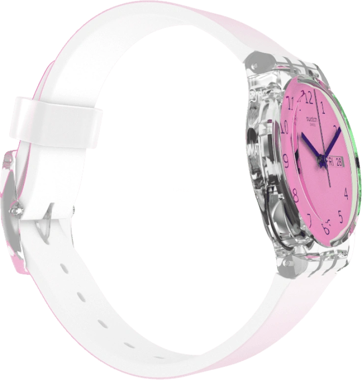 Swatch,Originals 34mm,34mm,Plastic,Pink,Sapphire,Crystal Glass,GE719