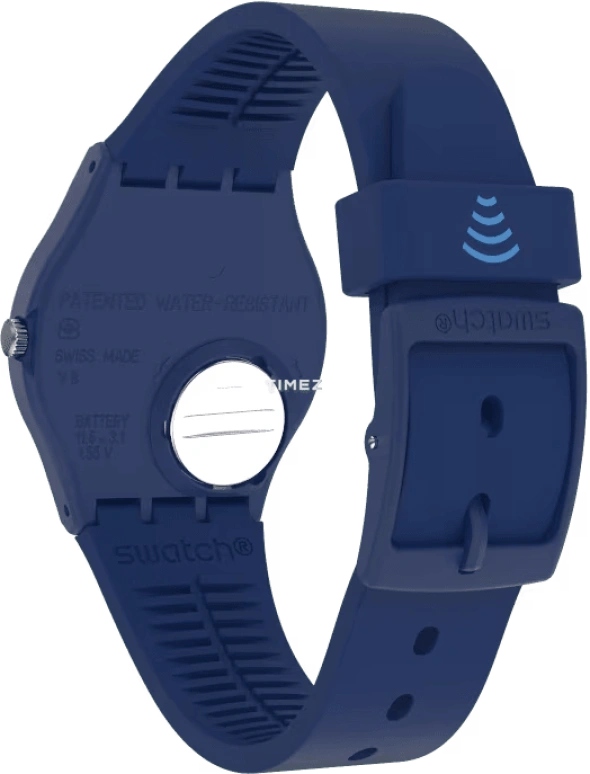 Swatch,Originals 34mm,34mm,Plastic,Blue,Quartz,Tonneau,Dark Blue,SVHN102,SVHN102-5300