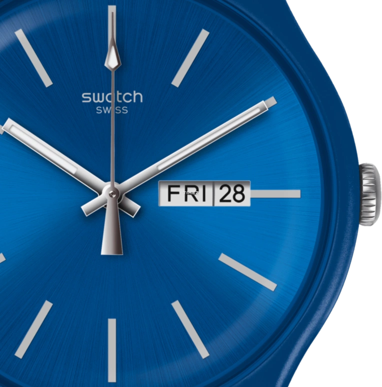 Swatch,Originals 41mm,41mm,Plastic,Blue,Quartz,Tonneau,SUON711