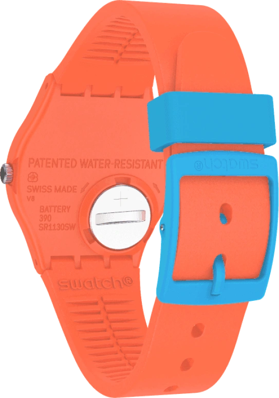 Swatch,Originals 34mm,34mm,Plastic,Blue,GO121